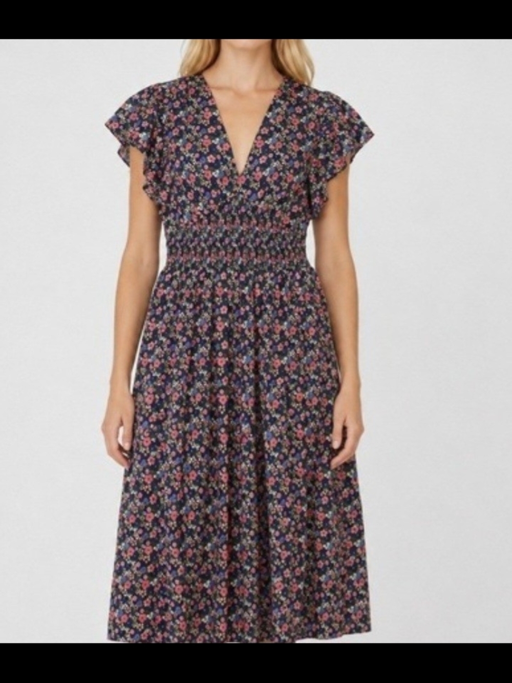 Travota Birds of Paradis Kendall Dress Cotton Silk Smocked Garden NWT Medium